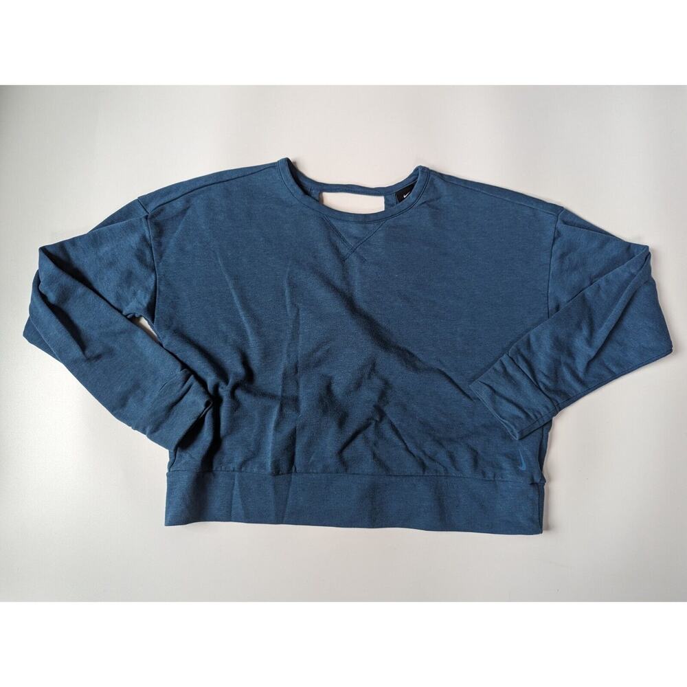 Nike Dri-Fit Woman's Large Blue Crop Open Back Long Sleeve Sweatshirt